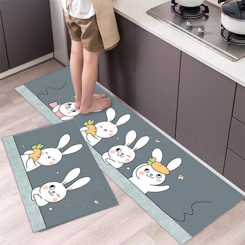 Cartoon Floor Mat Kitchen Strip Rug Simple - Minihomy