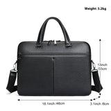 Men's Leather Briefcase, Large Capacity 17-inch Laptop Bag, Cowhide Handbag