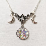 Triple Moon Silver Necklace