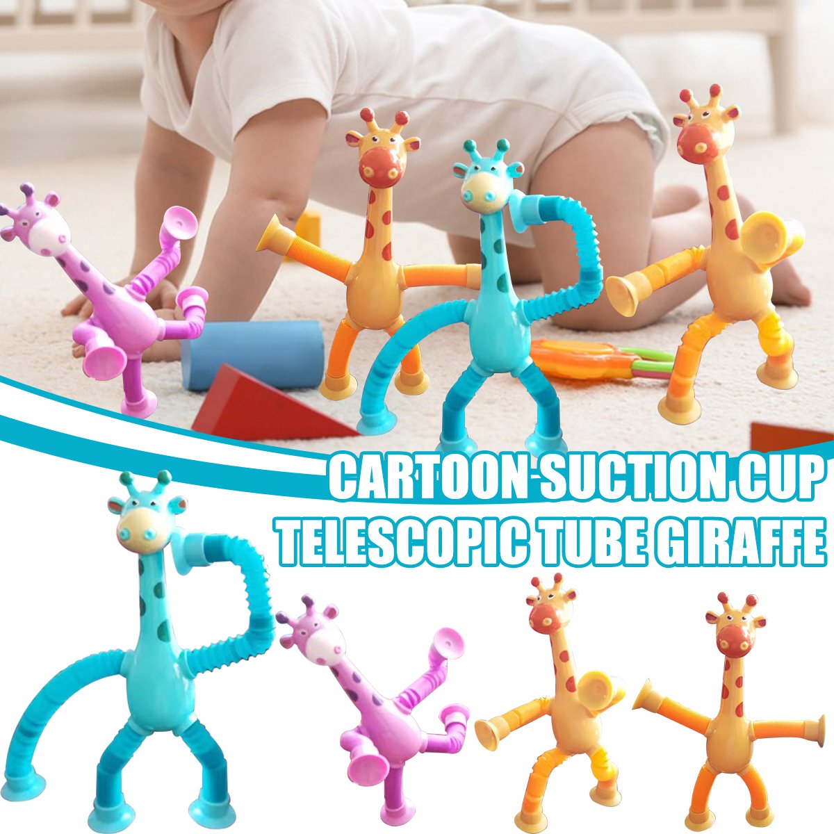 Giraffe Tubes Sensory Toys - Novelty Spring Fidget Toy for Stress Relief - Minihomy