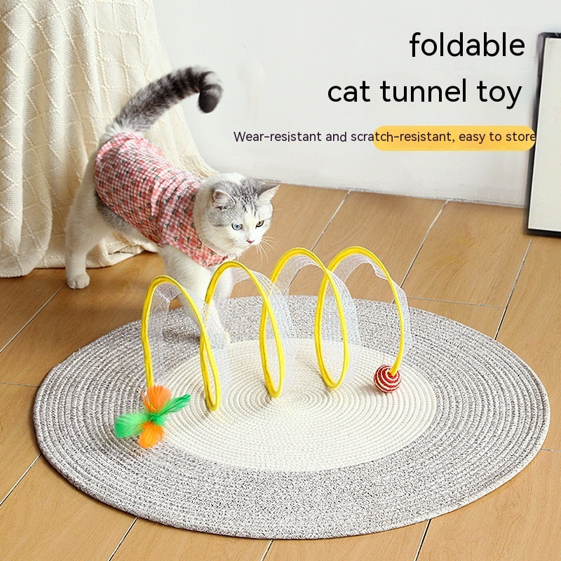 Cat Tunnel Foldable S-Type Interactive Toy for Kittens & Cats - Outdoor Play & Indoor Fun - Minihomy