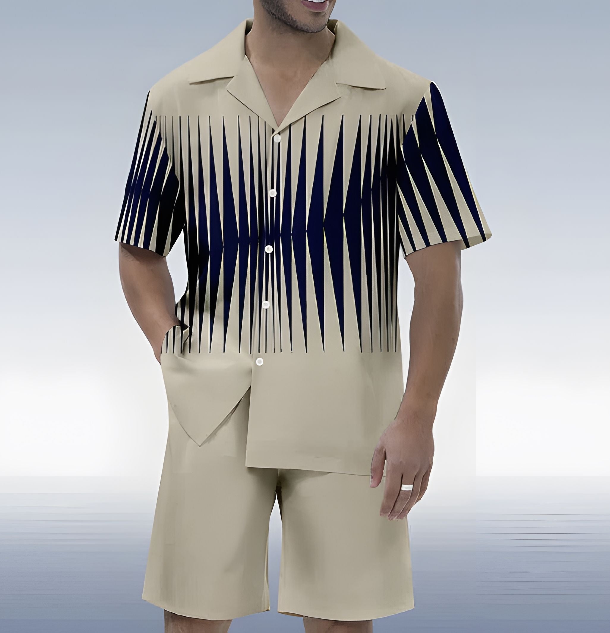 Loose Shirt Casual Men's Shorts Short Sleeve Suit - Hong Kong Style - Fashion-forward Men