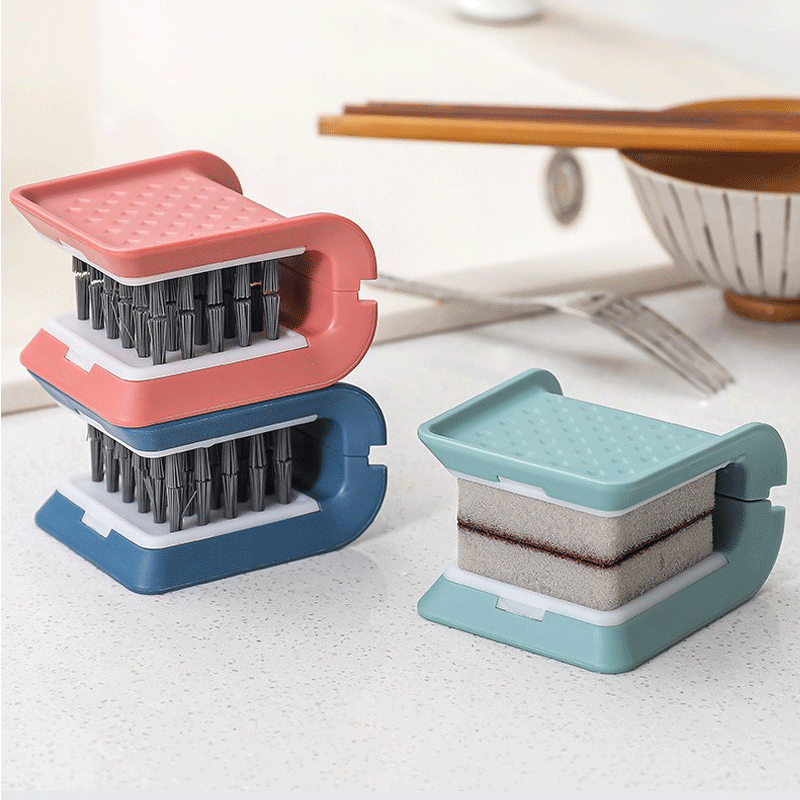 Kitchenware Foldable U Shaped Dinner Plate Cleaning Sponge Brush