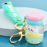 Floating Kitten Macaron Quicksand Keychain