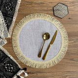 Home Decor Handwoven Jute Tassel Placemats