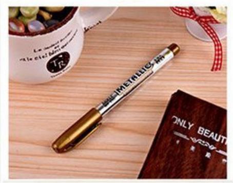 Creative stationery Metal color craft pen golden and silver paint pen - Minihomy