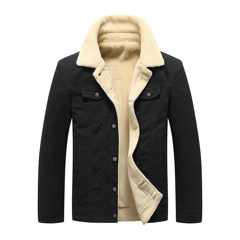 Men's Casual Zipper Regular Thickened Single-breasted Jacket