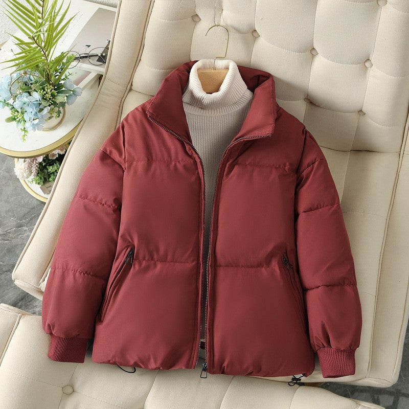 Bread Coat Women's Solid Color Stand Collar Loose Warm Down Jacket