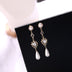 Pearl Earrings Love Rhinestones Long Earrings Women - Minihomy