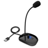 Gooseneck Computer Microphone USB Sound Card Monitor - Minihomy