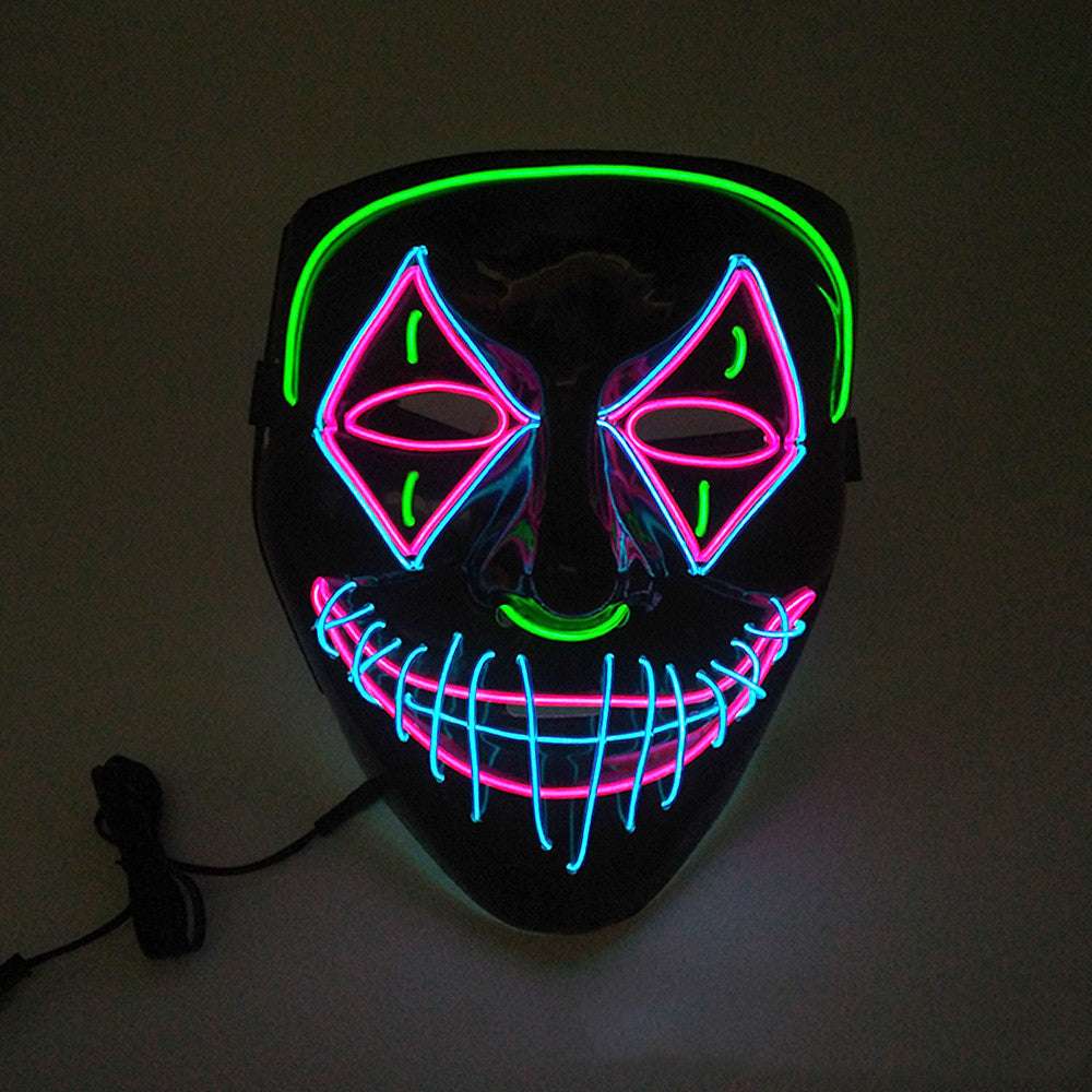 Eyebrow Double Star Eye Mask Halloween LED Glowing Mask