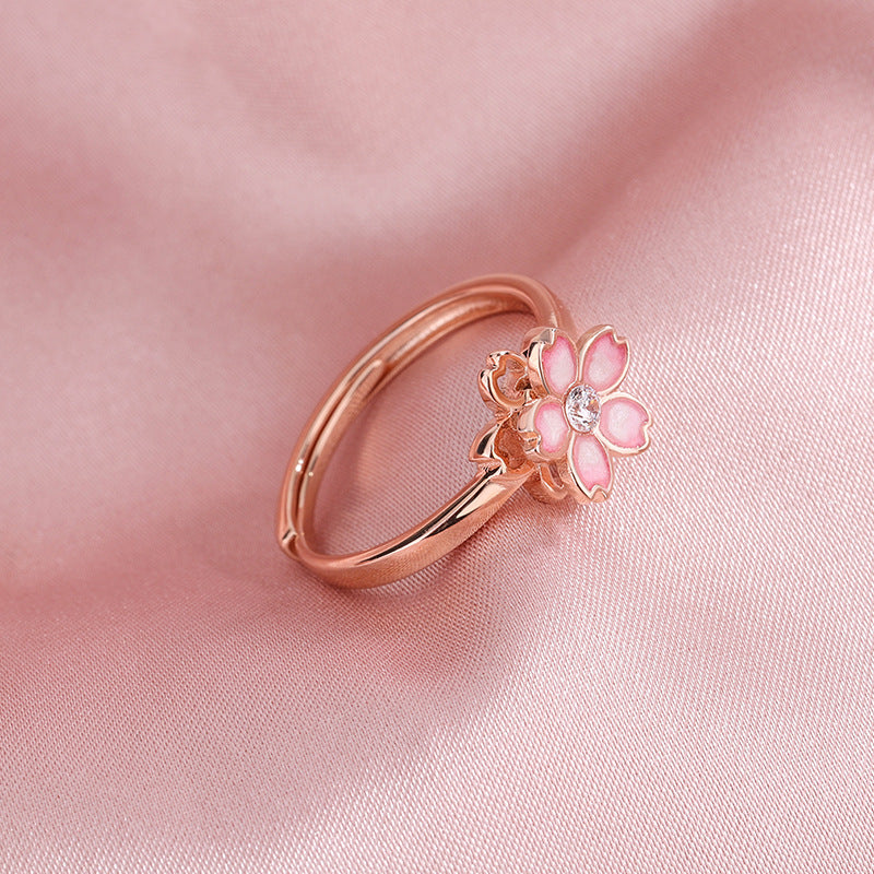 Cherry Blossom Rotatable Ring - Ins Sweet Rings - Minihomy