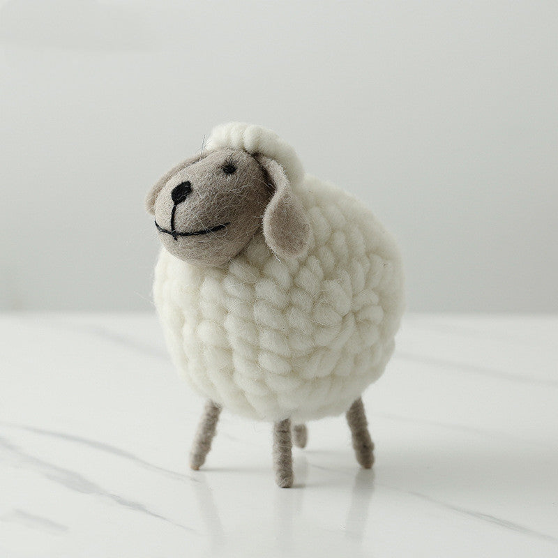 Home Decoration Felt Sheep Miniature Decoration Figurines - Holiday Party Supplies Accessories - Minihomy