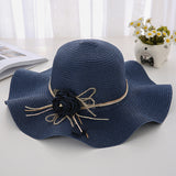 Women's Wavy Edge Big Brim Straw Hat