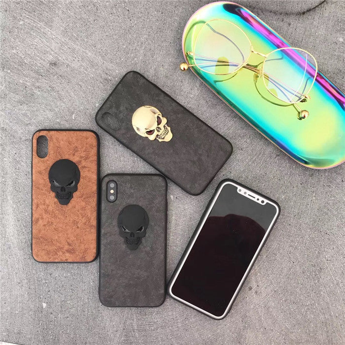 High-quality 3D metal skull phone case