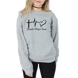 FAITH HOPE LOVE Print Sweatshirt Clothes O-neck Sweatshirt hoodies Women