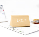 Wood Triangle Mini Electronic Alarm Clock