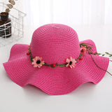 Women's Wavy Edge Big Brim Straw Hat