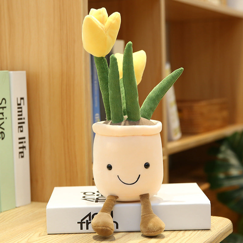 Cute Tulip Bouquet Plush Toy Doll - Simulation Flower Living Room Decoration - Minihomy