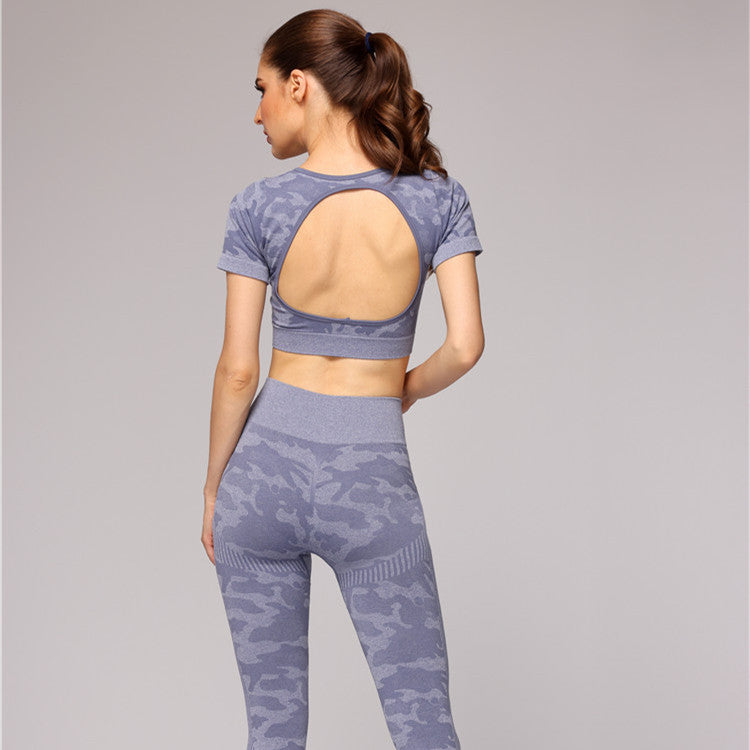 Leopard Print Seamless Yoga Suit - Minihomy