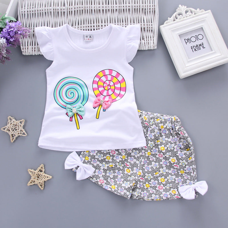 Girls Cartoon Two-Piece Children's Clothing