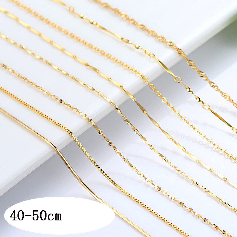 Silver Necklace Gold Plated Chain Gold Color Necklace