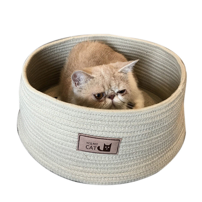 Cat Litter Small Dog Kennel Round Cat Bed - Minihomy