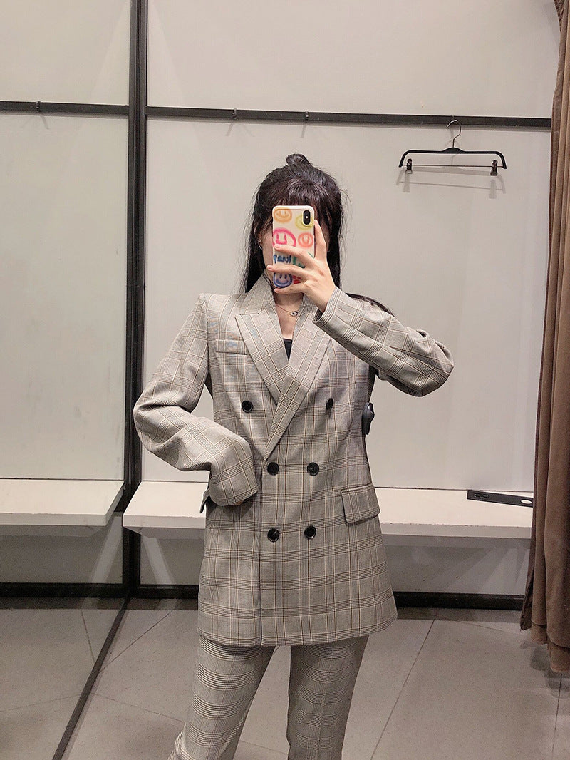 Women's Plaid Suit Coat - Autumn Trend, European & American Style