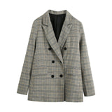 Women's Plaid Suit Coat - Autumn Trend, European & American Style