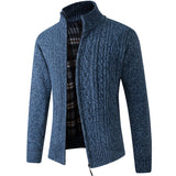 Autumn And Winter Middle-aged Men Plus Velvet Thick Knit Sweater Cardigan