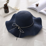 Women's Wavy Edge Big Brim Straw Hat