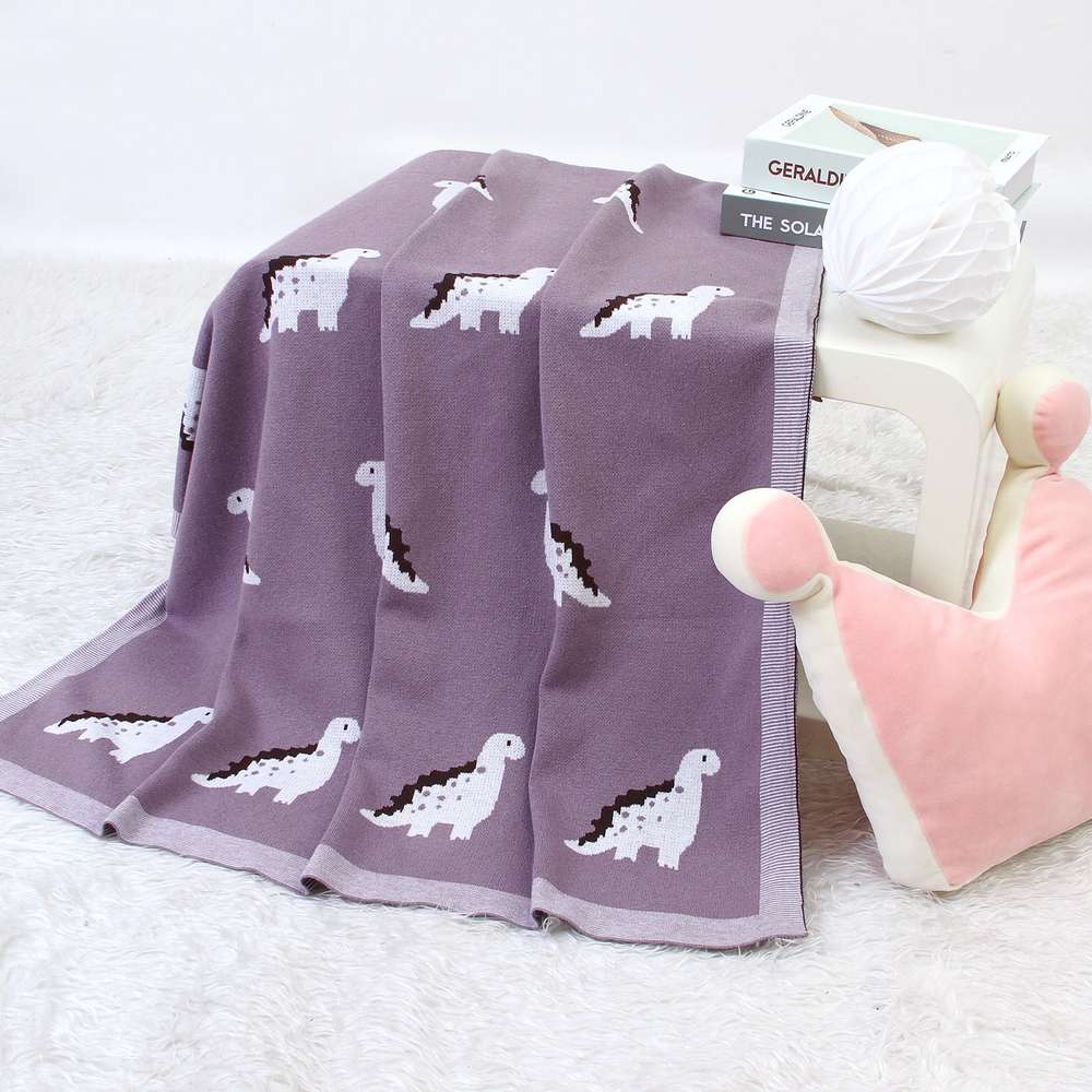 Baby Blanket Cartoon Little Dinosaur Knitted Baby Blanket Quilt - Minihomy