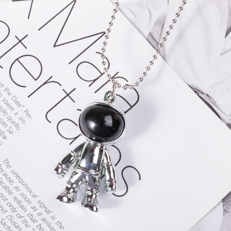 Hip Hop Fashion Cross Spaceman Necklace Keychain