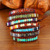 Handmade Multi Color Natural Stone Tube Beads Leather Wrap Bracelet - Minihomy