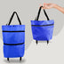 2 in 1 Foldable Shopping Cart with Wheels Premium Oxford Fabric Multifunction Shopping Bag - Minihomy