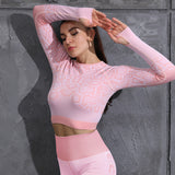 Tight-fitting Moisture Wicking Sports Suit Women Seamless Knitted Yoga Clothes Women