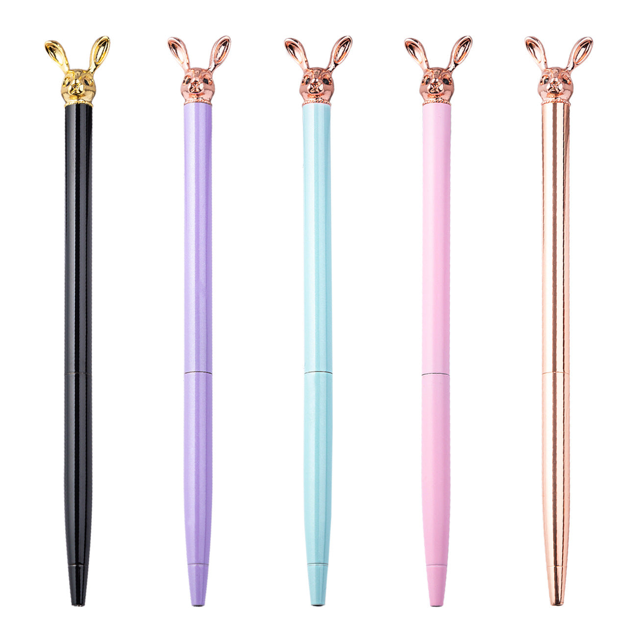 Cute Rabbit Metal Pen Metal Ballpoint Pen Custom Rotating Metal Pen Ballpoint Pen - Minihomy