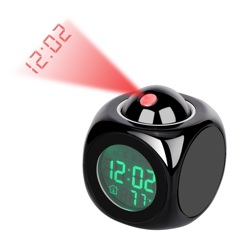 LED Projection Alarm Clock Voice Report Clock - Minihomy