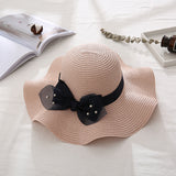 Women's Wavy Edge Big Brim Straw Hat