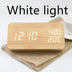 Baby Room Humidity Alarm Clock Wooden Clock Led Luminous Silent Alarm Clock Multifunctional Electronic Clock - Minihomy