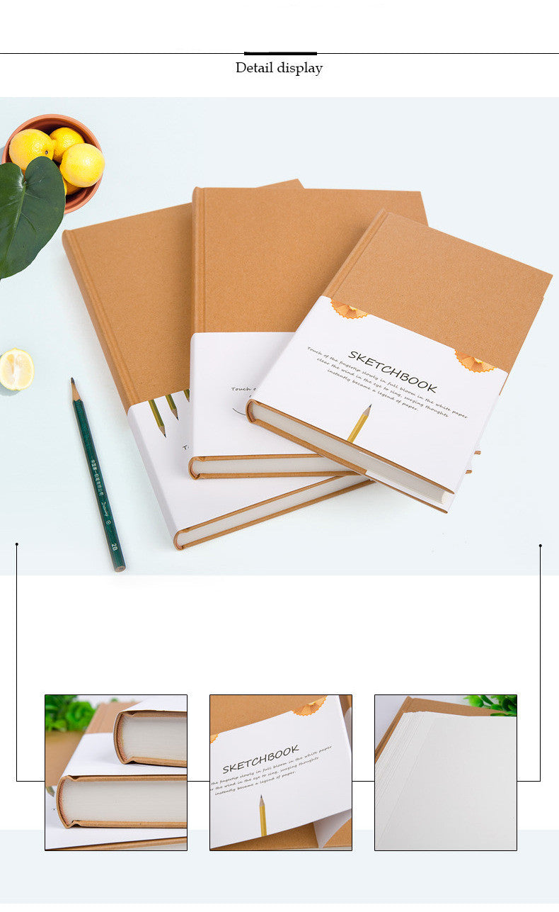 Hard Shell Blank Hardcover Sketchbook - Simple Notebook for Drawing & Writing - Minihomy