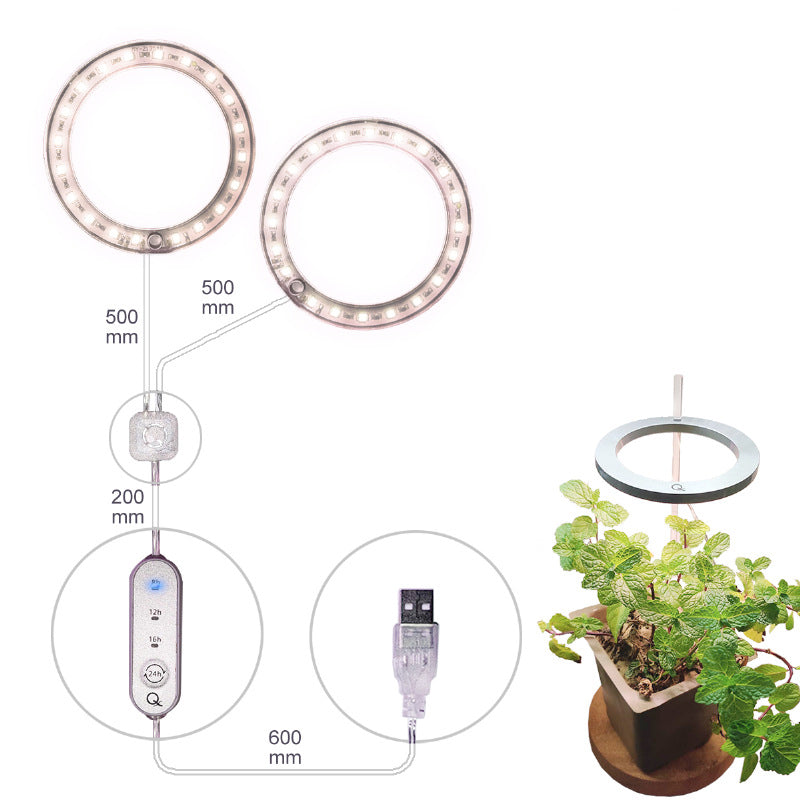 LED Grow Light Full Spectrum Angel Ring Phyto Grow Lamp USB Phytolamp