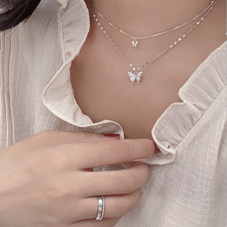 Ladies Exquisite Double Layer Clavicle Chain Necklace Jewelry - Minihomy