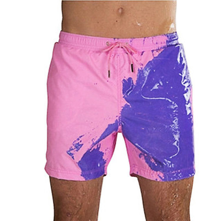 Magical Change Color Beach Shorts Summer Men Swimming Trunks Swimwear Swimsuit - Minihomy