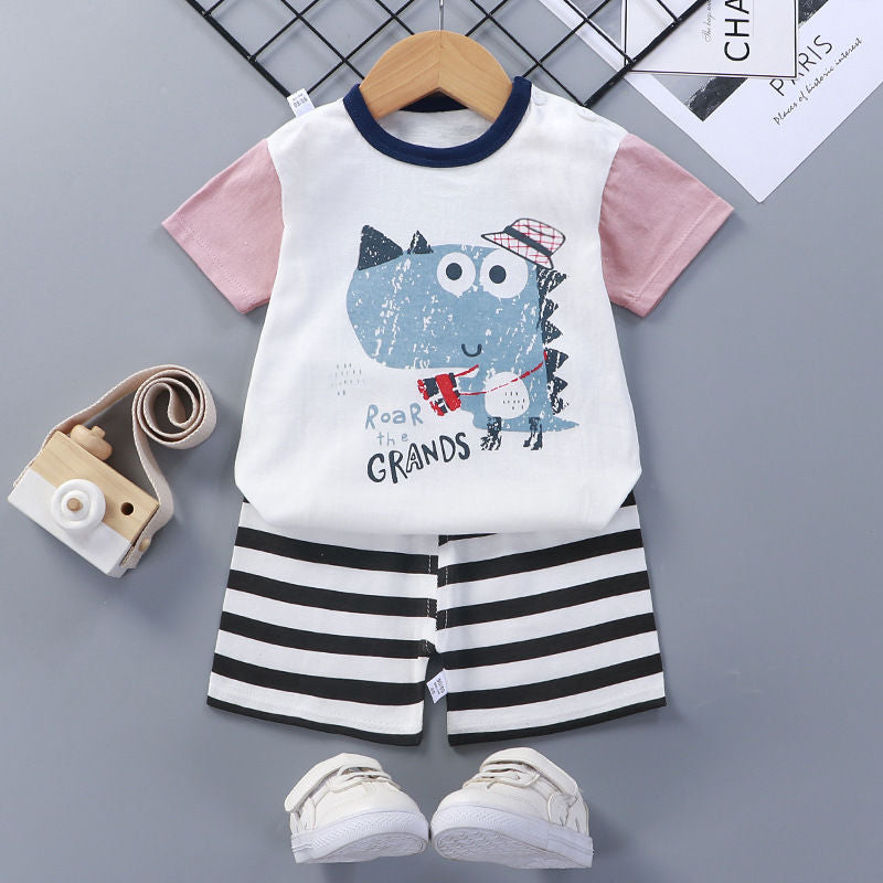 Children's Short-Sleeved Suit - Cotton Baby Summer Clothes