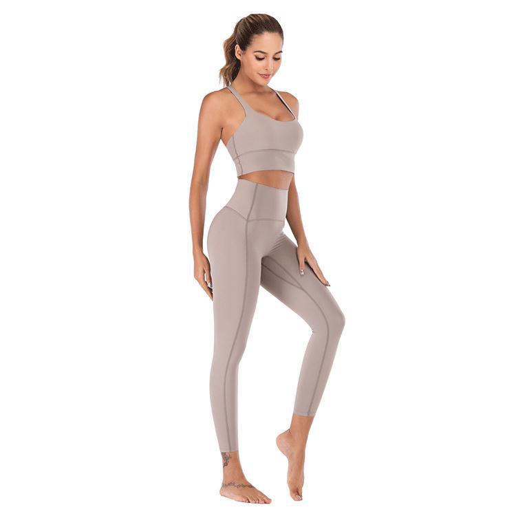 Yoga Solid Color Sports Underwear Suit Fitness Yoga Pants Yoga Suit