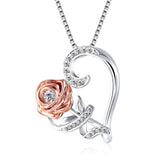 Love Rose Zircon Necklace Romance - Minihomy