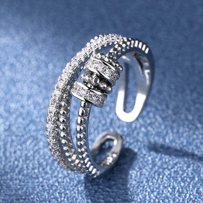 Come And Go Diamond-studded Rotating Rings