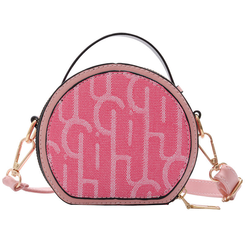 Small Round Bag with Letters - Cute Cartoon Style