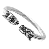 Stainless Steel Dragon Wire Rope Faucet Open-ended Bracelet